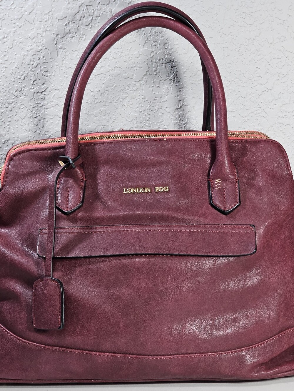 London Fog satchel Maroon Faux-leather